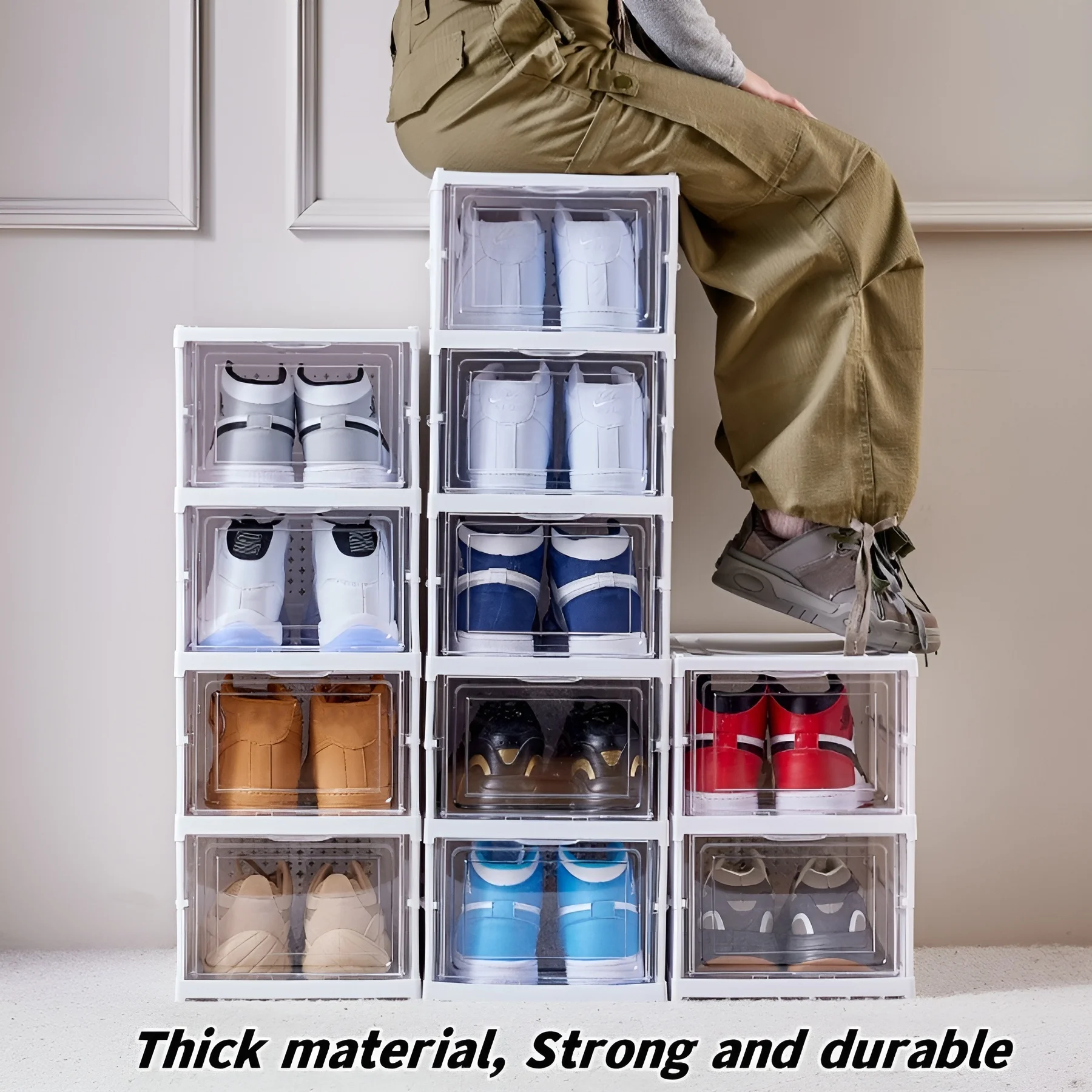 Sneaker Care Shoe Box - 6-laags schoenendoos opvouwbare transparante sneaker schoenenopslag